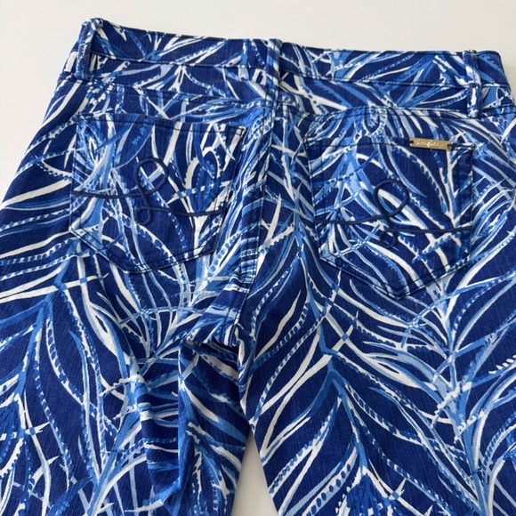 Lilly Pulitzer South Ocean Blue and White Ankle Cropped Jeans - Picture 11 of 15